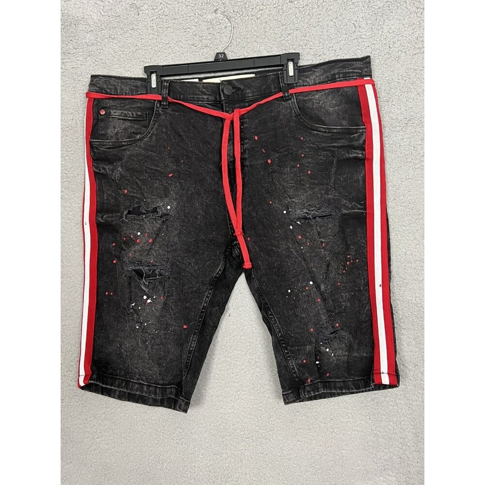 SPARK Paint Splashed Shorts Men 40 PREMIUM DENIM STUDIO COLLECTION Distressed